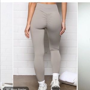 WORE ONE TIME Crunch Time Active Scrunch Butt Leggings In Sculpt Tech - Taupe